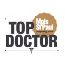 Seal of excellence for a top doctor with a stethoscope incorporated into the design, symbolizing distinguished medical expertise and trust.