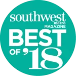 Award badge for best of 18 from southwest metro magazine.