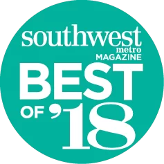 Award badge for best of 18 from southwest metro magazine.