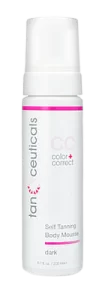 A bottle of jan tana color collection self-tanning body mousse labeled as dark.
