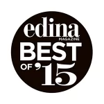 Edina magazine best of 15 emblem indicating recognition or award.